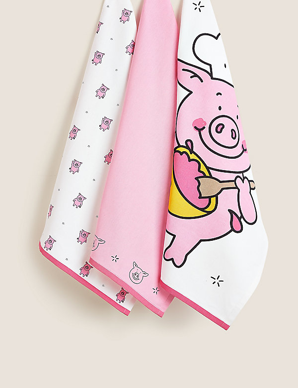 Set of 3 Percy Pig™ Tea Towels - NP