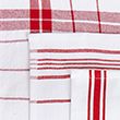 Set of 3 Cotton Rich Striped Tea Towels - red