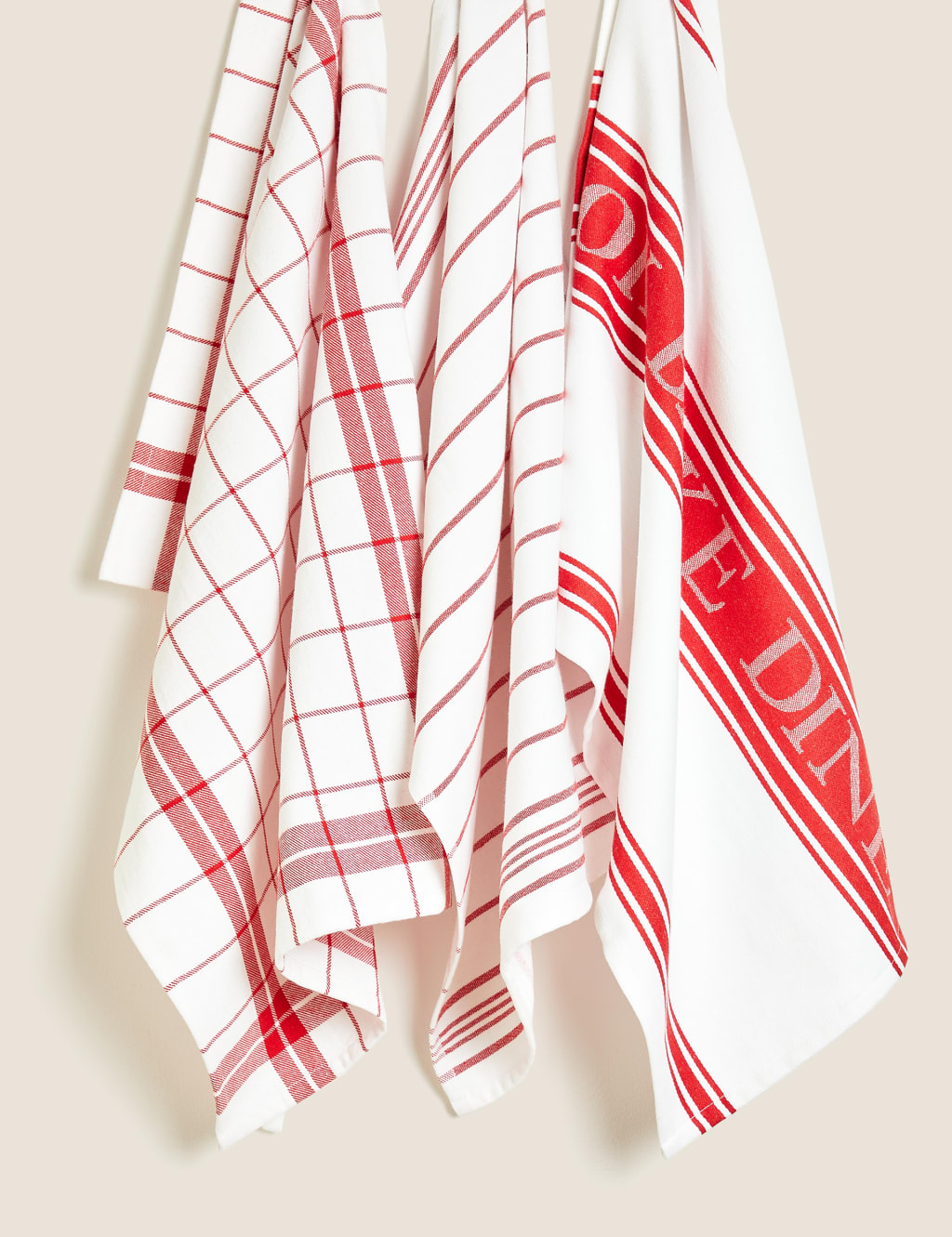 Set of 3 Cotton Rich Striped Tea Towels image 2