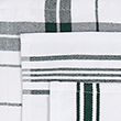 Set of 3 Cotton Rich Striped Tea Towels - darkgreen