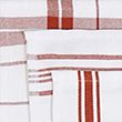 Set of 3 Cotton Rich Striped Tea Towels - terracotta