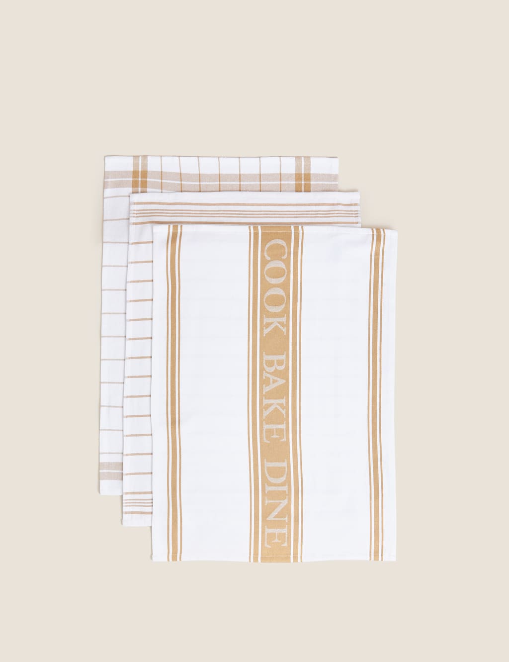 Set of 3 Cotton Rich Striped Tea Towels image 1