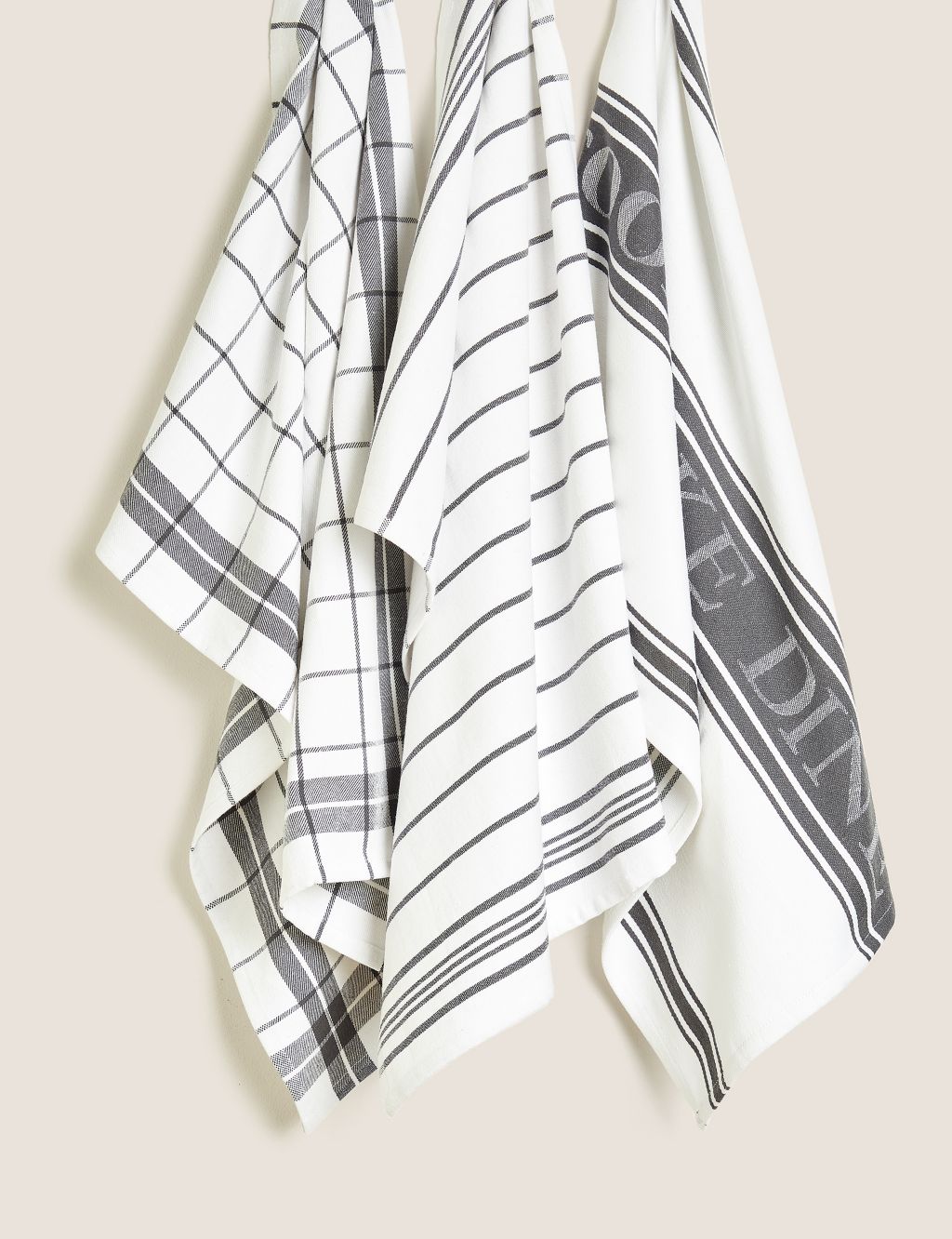 Set of 3 Cotton Rich Striped Tea Towels image 2