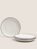 Tribeca&nbsp;– Lot de 4&nbsp;grandes assiettes à bordure contrastée