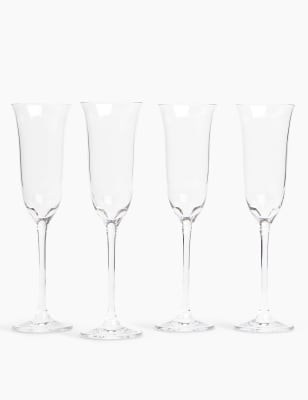 curved champagne flutes