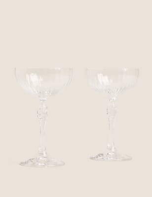 Set of 2 Decorative Champagne Saucers