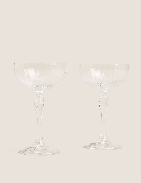 Set of 2 Decorative Champagne Saucers - LV