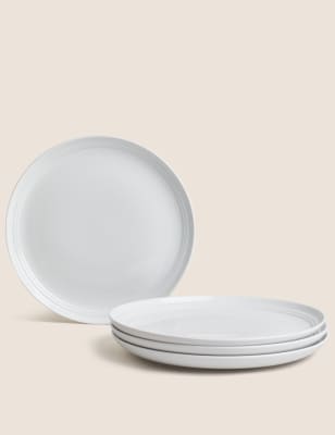 

M&S Collection Set of 4 Marlowe Dinner Plates - White, White