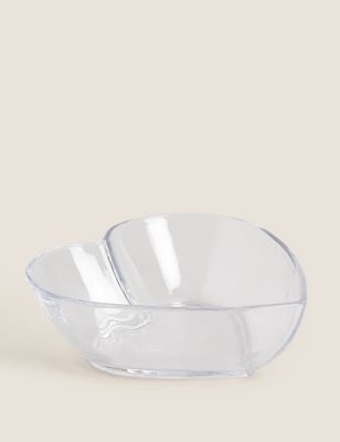 M&S Medium Glass Heart Serving Bowl - Clear, Clear