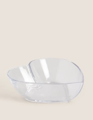 

Cuenco mediano para servir de cristal con forma de corazón - Claro, Claro