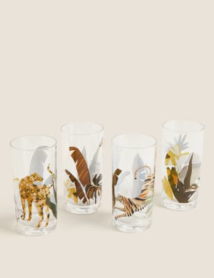 

M&S Collection Set of 4 Jungle Picnic Highballs - Multi, Multi