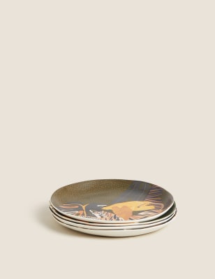 

M&S Collection 4er-Set Picknick-Beilagenteller mit Dschungelmotiv - Mehrfarbig, Mehrfarbig