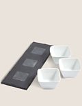 Set of 3 Tapas Bowls with Slate Platter