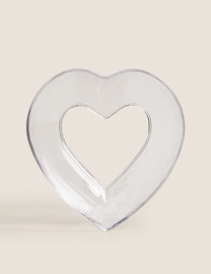 M&S Large Glass Heart Serving Bowl - Clear, Clear