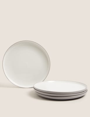 

M&S Collection Set of 4 Tribeca Dinner Plates - Grey, Grey