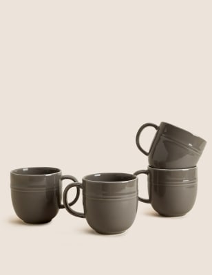 

M&S Collection Set of 4 Marlowe Mugs - Natural, Natural