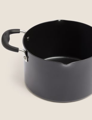 

M&S Collection Black Aluminium 20cm Non-Stick Saucepan, Black