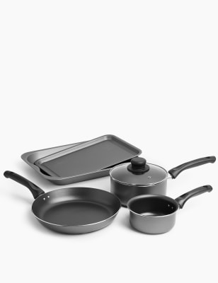 Lot de 5&nbsp;casseroles grises en aluminium