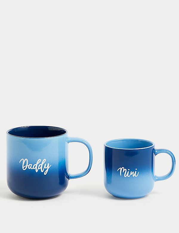Set of 2 Daddy & Mini Slogan Ombré Mugs - GR