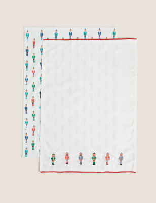 

Set of 2 Nutcracker Tea Towels - Multi, Multi