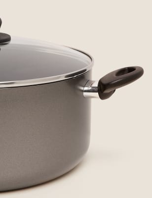 

M&S Collection Grey Aluminium 28cm Non-Stick Stock Pot - Silver, Silver