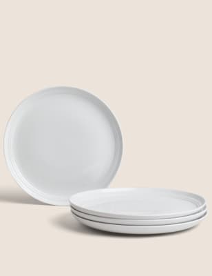 

M&S Collection Set of 4 Marlowe Dinner Plates - White, White