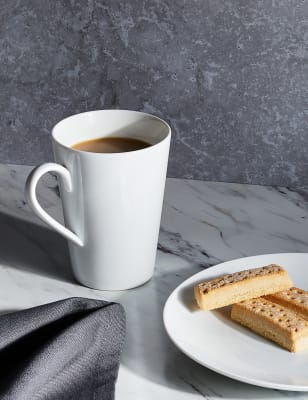 M&S Maxim Latte Mug - White, White