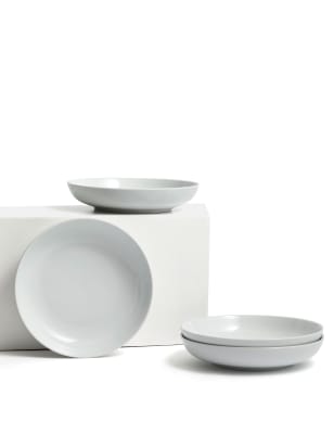 

Set of 4 White Pasta Bowls, White