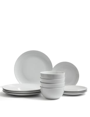 Plain white on sale crockery set