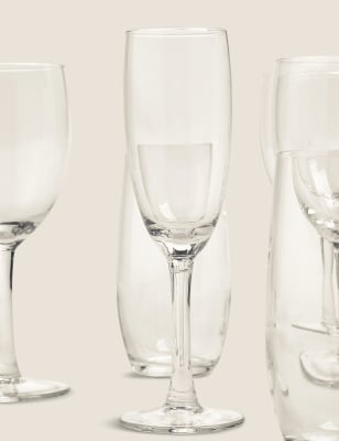 

M&S Collection Juego de 12 vasos mixtos - Claro, Claro