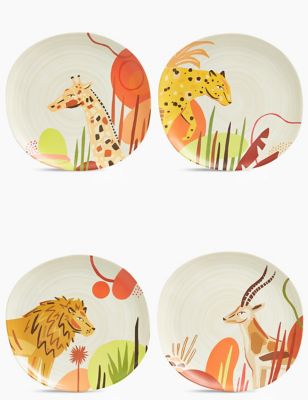 Set of 4 Jungle Dinner Plates 