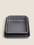 Lot de 3&nbsp;plats à rôtir en acier au carbone
