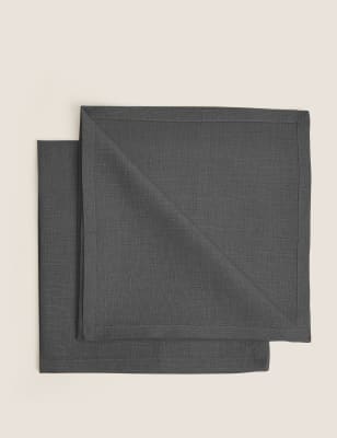 

Juego de 2 servilletas de lino - Gris, Gris