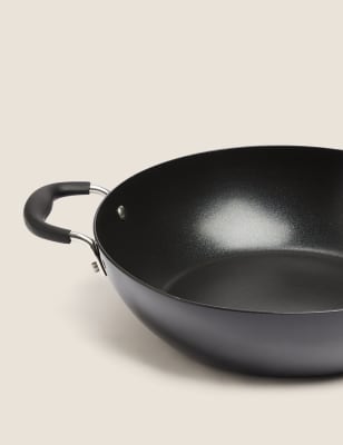 

M&S Collection Aluminium 30cm Large Non-Stick Wok - Black, Black