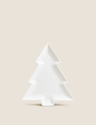 

Kleine Weihnachtsbaum-Servierplatte - Weiss, Weiss