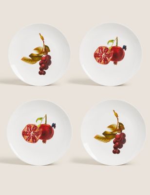 

Set of 4 Fruit Side Plates - Multi, Multi