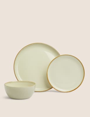 

Amberley - Vajilla de 12 piezas - Crema, Crema