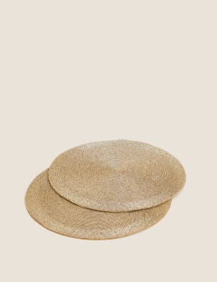 Set of 2 Beaded Placemats