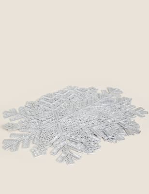 

Set of 4 Snowflake Metallic Placemats - Silver, Silver