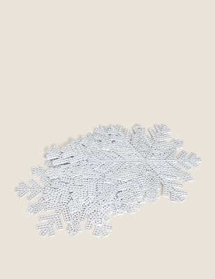 

Set of 4 Snowflake Metallic Coasters - Silver, Silver