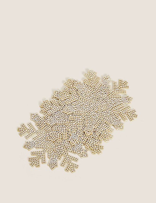 Set of 4 Snowflake Metallic Gold Coasters - HR