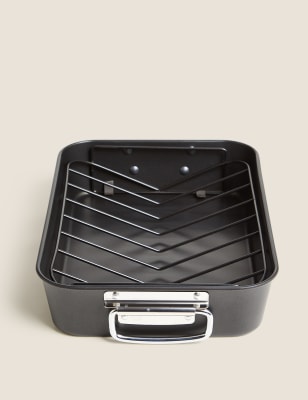 M&S Heavy Gauge 39cm Roast & Rack - Charcoal, Charcoal