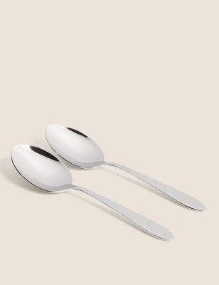 M&S Set of 2 Maxim Serving Spoons - Silver, Silver