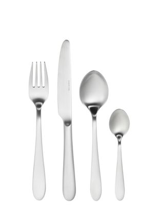 16 Piece Avalon Brushed Stainless Steel Cutlery Set | M&S