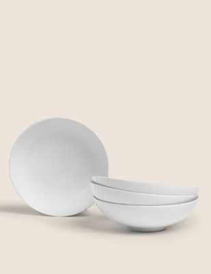 M&S Set of 4 Maxim Coupe Cereal Bowls - White, White