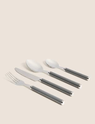 

M&S Collection 16 Piece Allegro Cutlery Set - Charcoal, Charcoal