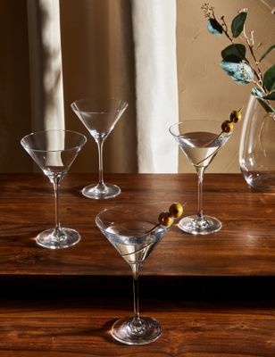 M&S Womens Set of 4 Maxim Martini Glasses - Clear, Clear