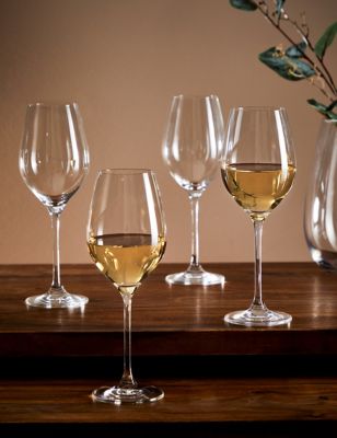 M&S Set of 4 Maxim White Wine Glasses - Clear, Clear