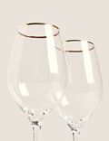 Set of 4 Maxim Gold Rim White Wine Glasses