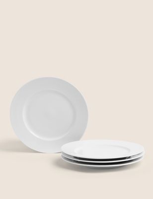 M&S Set of 4 Maxim Side Plates - White, White